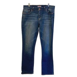 Tommy‎ Hilfilger Women's Stretch Whisker Denim Straight Jeans Dark Blue Size 12R